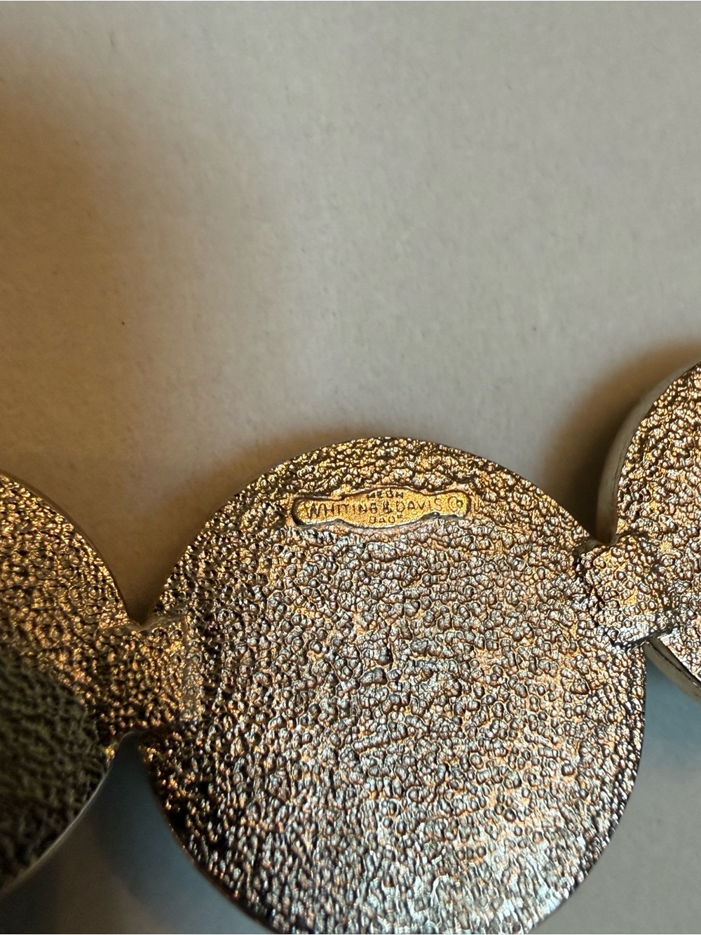 WHITING & DAVIS VINTAGE MESH & AMBER STATEMENT NECKLACE - Picture 4 of 5